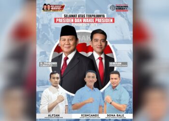 Pasangan Prabowo – Gibran Unggul, Relawan Gayo ucapkan Selamat 