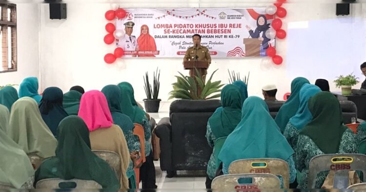 Meriahkan HUT Ke-79 RI, Ibu Reje di Kecamatan Bebesen Ikuti Lomba Pidato Tentang Stunting 