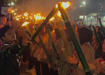 Semarak Pawai Obor di Aceh Tengah Jelang HUT Ke-79 RI