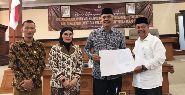 Alaidin Teken MoU Helsinki dan UUPA Tanpa Alhudri 