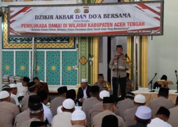 Polres Aceh Tengah Gelar Zikir Akbar, Bersatu dalam Do’a untuk Pilkada Damai