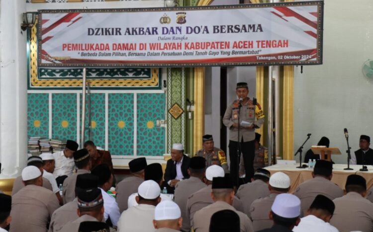 Polres Aceh Tengah Gelar Zikir Akbar, Bersatu dalam Do’a untuk Pilkada Damai