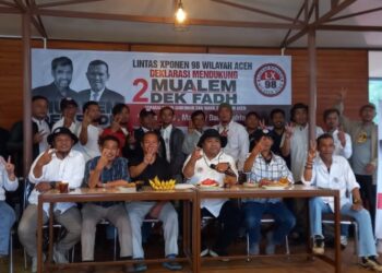 Lintas Xponen ‘98 Wilayah Aceh Deklarasi Dukung Mualem-Dek Fadh