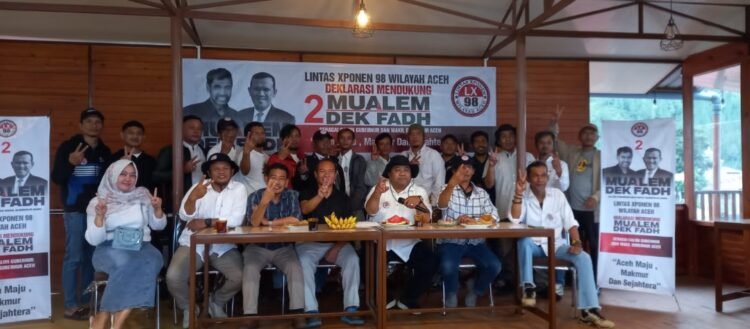 Lintas Xponen ‘98 Wilayah Aceh Deklarasi Dukung Mualem-Dek Fadh