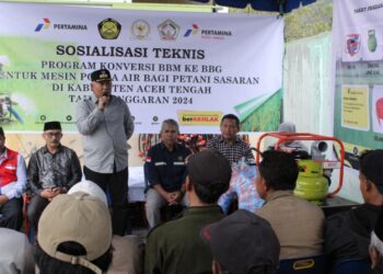 250 Petani di Aceh Tengah Terima Pompa Air Gas dari Kementerian ESDM