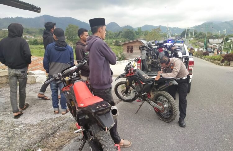 Polres Aceh Tengah Sikat Balap Liar, 27 Motor Berknalpot Brong Diamankan