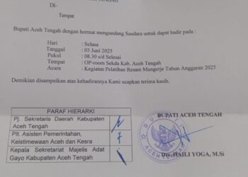 Pelatihan Resam Mungerje, MAG Aceh Tengah Sepertinya Sedang “Galau”