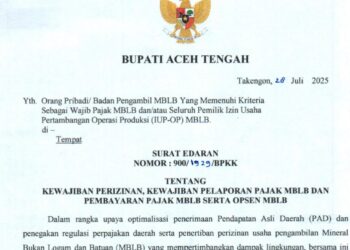 Edaran Bupati Aceh Tengah, Tak Bayar Pajak MBLB Siap – Siap Disanksi!