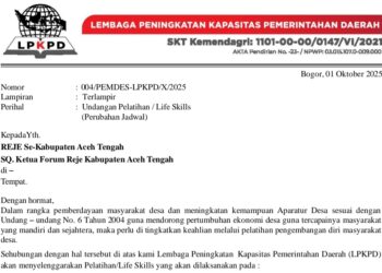 Lagi, Undangan Pelatihan Life Skill di Aceh Tengah Beredar, Biaya Rp 13 Juta Per Desa