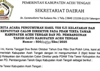 Ini Nama Tiga Besar Direktur PD Tanoh Gayo dan Direktur PDAM Tirta Tawar