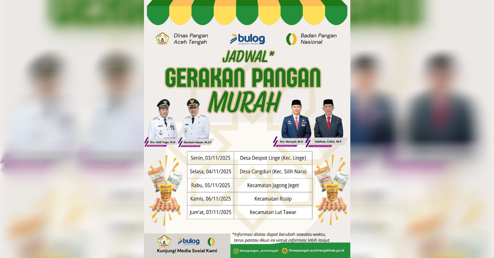 Tekan Inflasi, Gerakan Pangan Murah Digelar di Aceh Tengah, Catat Tanggalnya!