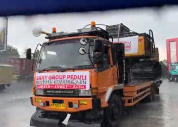 SANY Group Kirim 5 Excavator ke Wilayah Tengah Aceh, Siapkan Bantuan BBM Lewat Udara