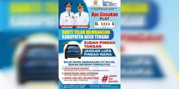 BPKK Ajak Warga Aceh Tengah Gunakan Plat BL G dan Ganti Nama