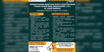 Baitul Mal Aceh Tengah Buka Bantuan Biaya Skripsi untuk Mahasiswa S1 di Luar Daerah, Kuota Hanya 50 Orang