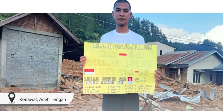 Rumahnya Hancur Diterjang Banjir, Pemuda Kenawat Lut ini Lulus Tamtama TNI AD