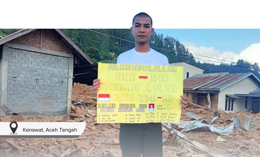 Rumahnya Hancur Diterjang Banjir, Pemuda Kenawat Lut ini Lulus Tamtama TNI AD