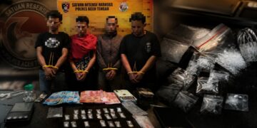 Polisi Bongkar Jaringan Sabu Aceh Tengah – Bener Meriah, 4 Pelaku dan 23 Paket Sabu Diamankan