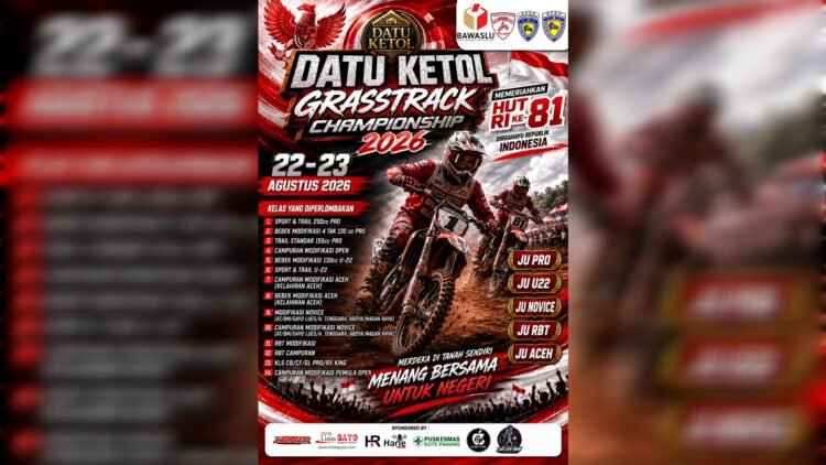 Grasstrack Datu Ketol Ramaikan HUT ke-81 RI, Pembalap Aceh akan Adu Nyali di Kute Panang