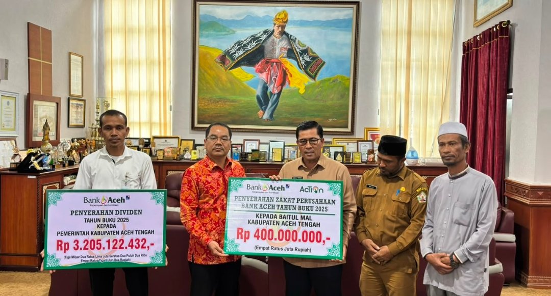 Usai Setor Dividen Rp3,2 Miliar, Bank Aceh Salurkan Zakat Rp400 Juta untuk Warga Aceh Tengah