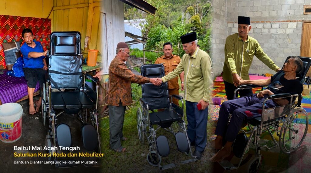 Empat Warga Aceh Tengah Terima Bantuan Kursi Roda dan Nebulizer dari Baitul Mal