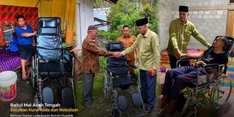Empat Warga Aceh Tengah Terima Bantuan Kursi Roda dan Nebulizer dari Baitul Mal