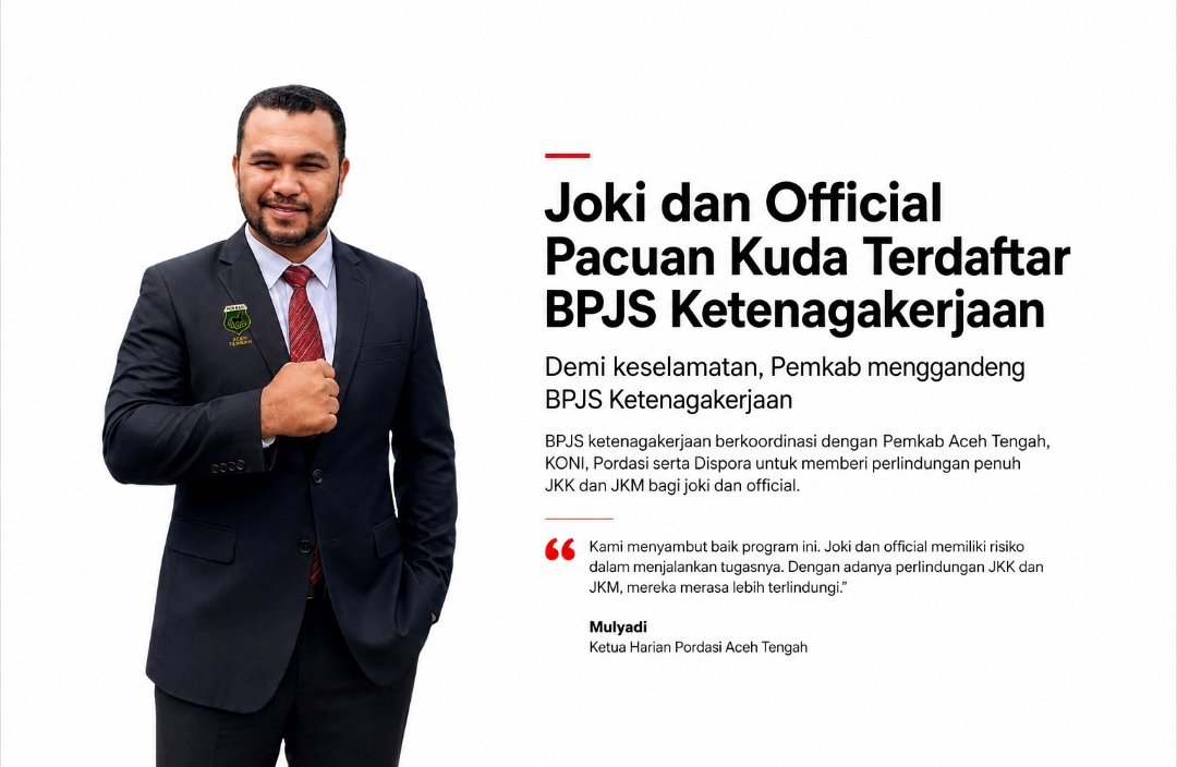 Joki dan Official Pacuan Kuda Gayo Kini Terlindungi BPJS Ketenagakerjaan